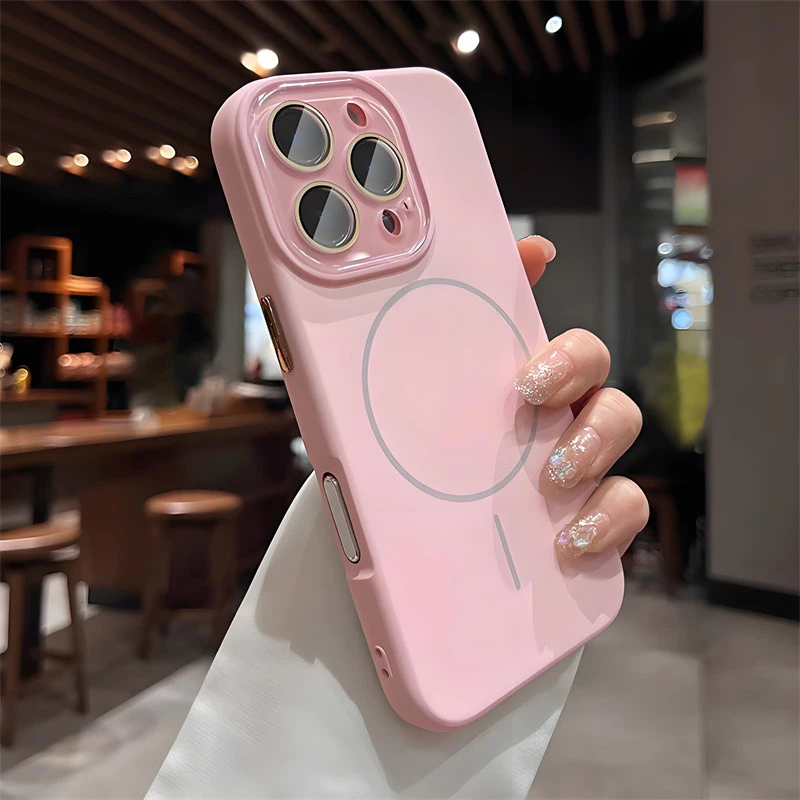 เคสโทรศัพท์แม่เหล็กซิลิโคนเหลวเข้ากันได้กับ iPhone11 16promax 14promax 15promax 16pro 13promax 14pro 15pro 12promax Anti-Fingerprints ปลอกกันกระแทก