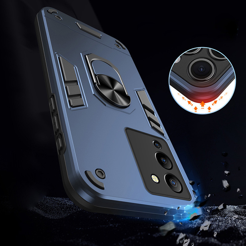 สําหรับ Infinix Note 12 G96 X670 เคสเกราะที่ทนทานพร้อมที่วางแหวนฝาครอบป้องกันขาตั้ง