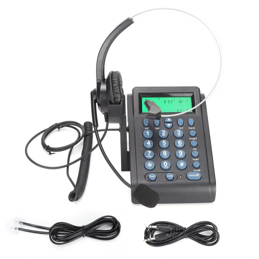 HT910 Call Center Wired Telephone with Headset Omnidirectional Set for Office Home O