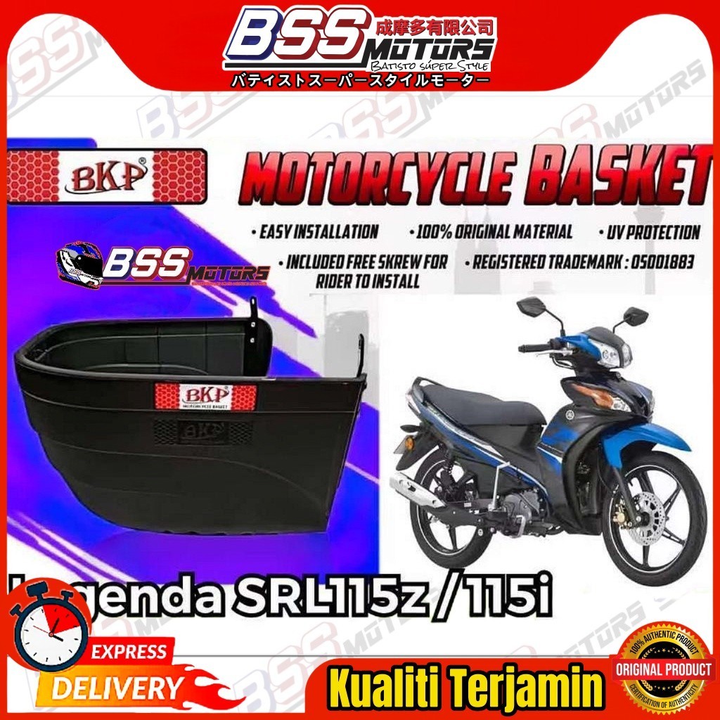 BKP Lagenda 115 ตะกร้ามอเตอร์ไซค์พลาสติกคุณภาพ SRL115 SRL115Z SRL115i SRL115Fi Bakul PVC Motorsikal
