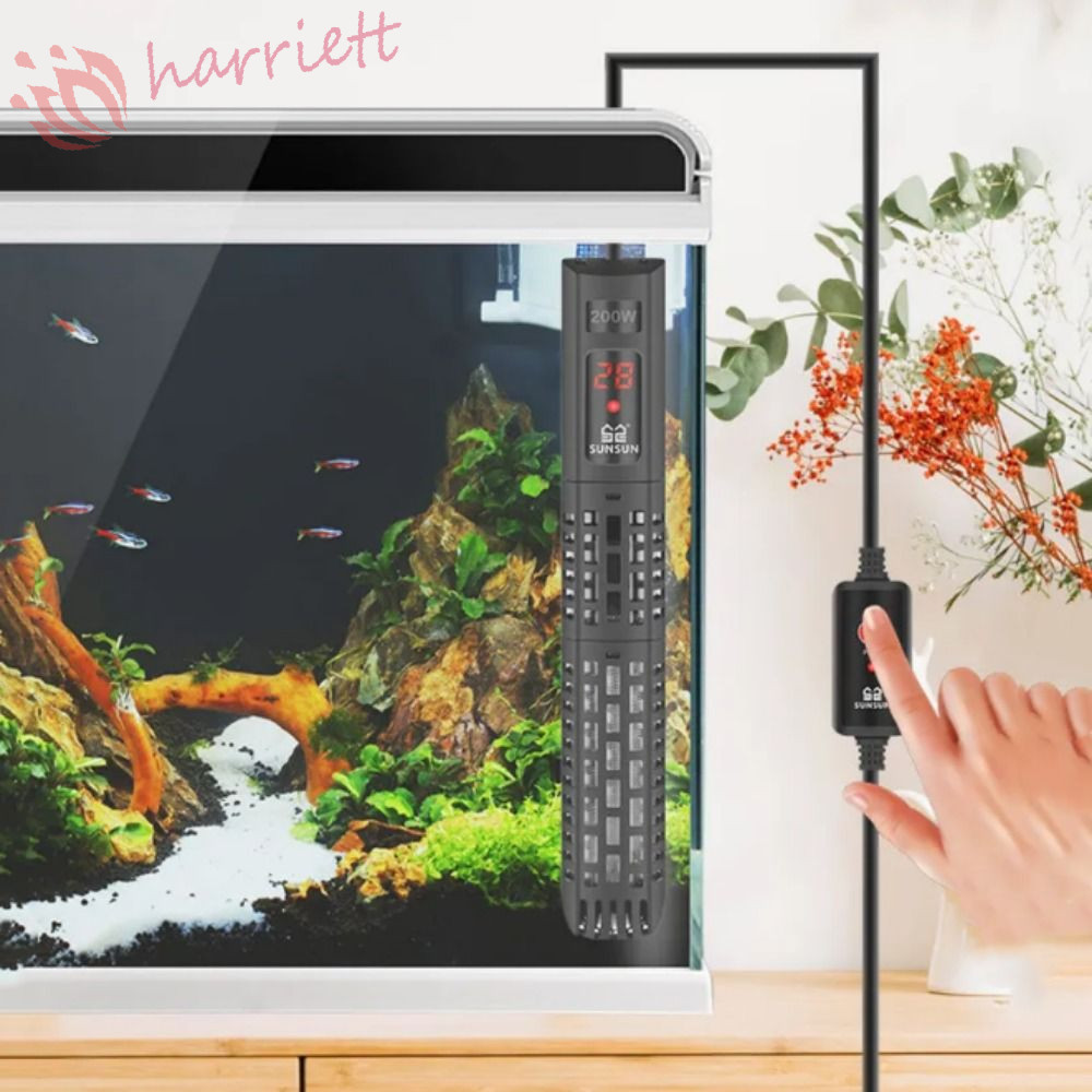 Harriett เครื่องทําความร้อนใต้น้ํา ดิจิทัล หน้าจอ LCD 50-500W ควบคุมอุณหภูมิอัตโนมัติ สีดํา สําหรับตู้ปลา