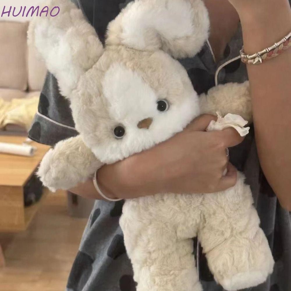 Huimao ตุ๊กตากระต่าย ผ้ากํามะหยี่ขนนิ่ม ผ้าฝ้าย PP ลายการ์ตูนกระต่ายนอนหลับ พร้อมตุ๊กตา ของเล่นสําหรับเด็ก