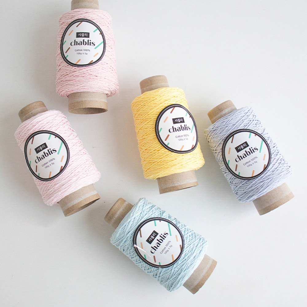 [Jumbo Coned CHABLIS ] เส ้ นด ้ ายฝ ้ ายแท ้ คุณภาพสูง 100g _1mm ความหนา 100 %