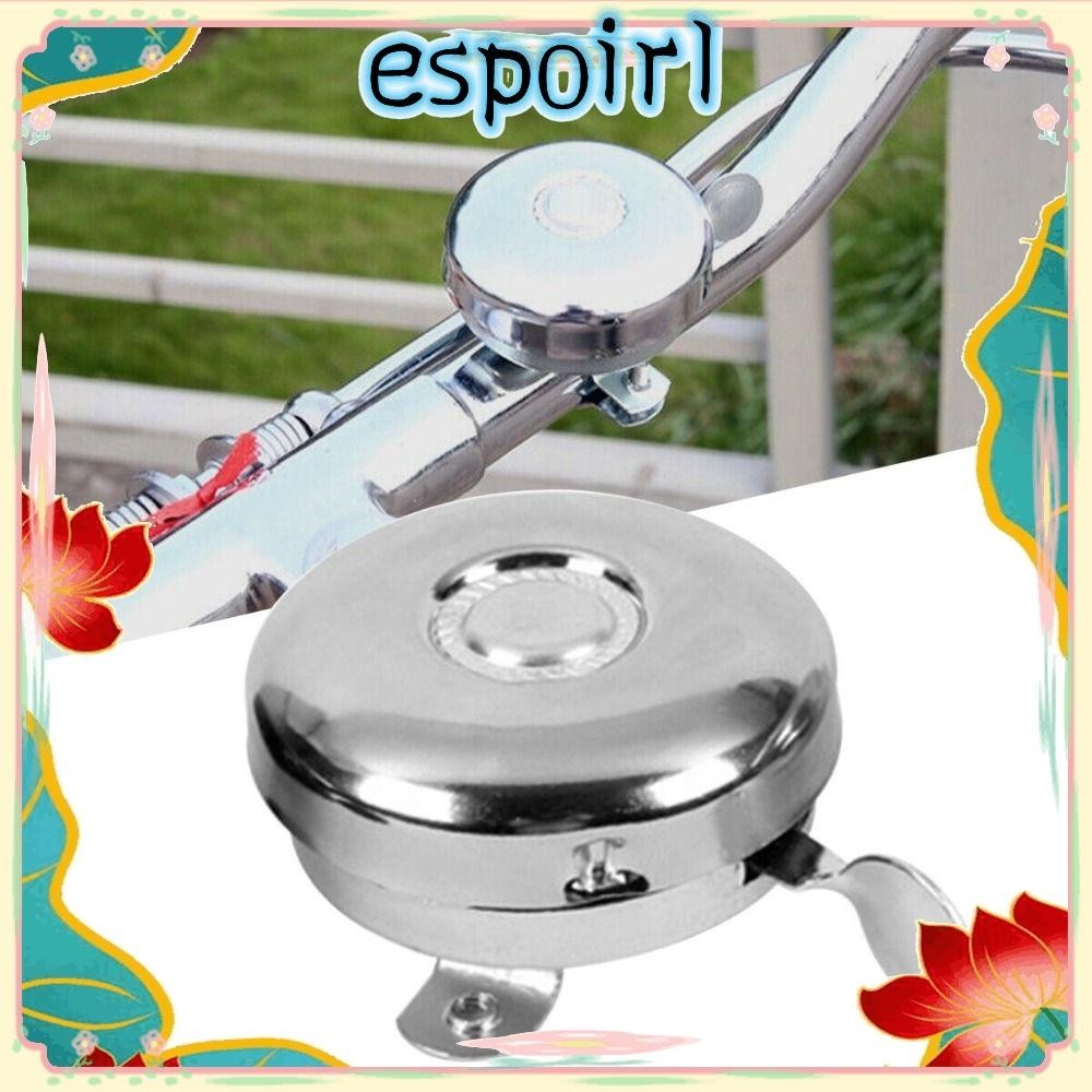 กระดิ่งจักรยานสีเงินเมทัลลิค Espo Classic, อุปกรณ์กีฬากลางแจ้งสำหรับการปั่นจักรยาน, แตรดังเพื่อความปลอดภัยในการปั่นจักรยาน