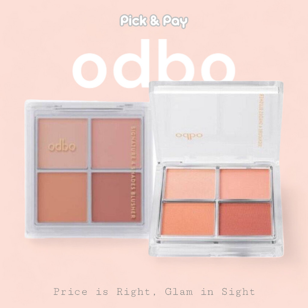 ODBO บลัชออน พาเลท 4 เฉดสี เนื้อบางเบา เกลี่ยง่าย SIGNATURE 4 SHADES BLUSHER (OD1309)