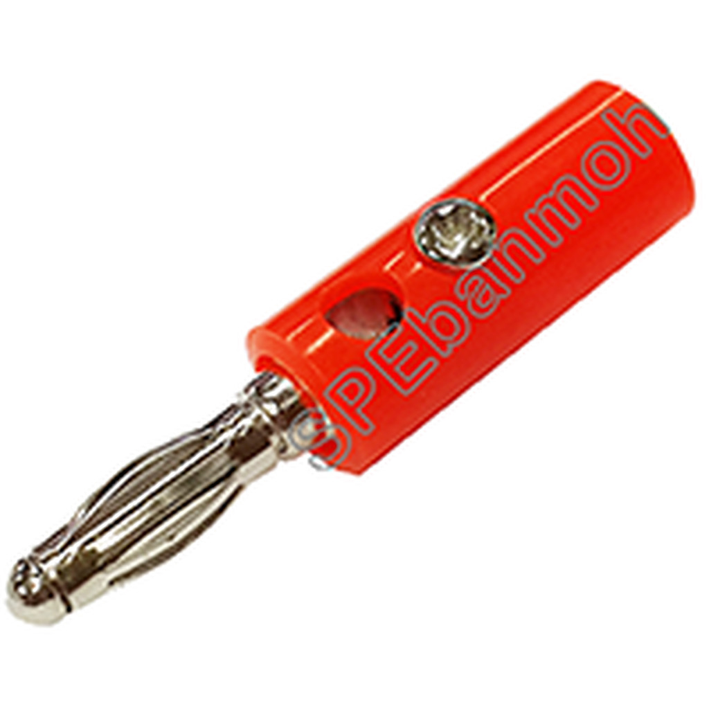 [ 10ชิ้น ] ปลั๊กกล้วย/บานานา (Banana plug nickel plate) นิกเกิล BNN-007-NK สีแดง / RED