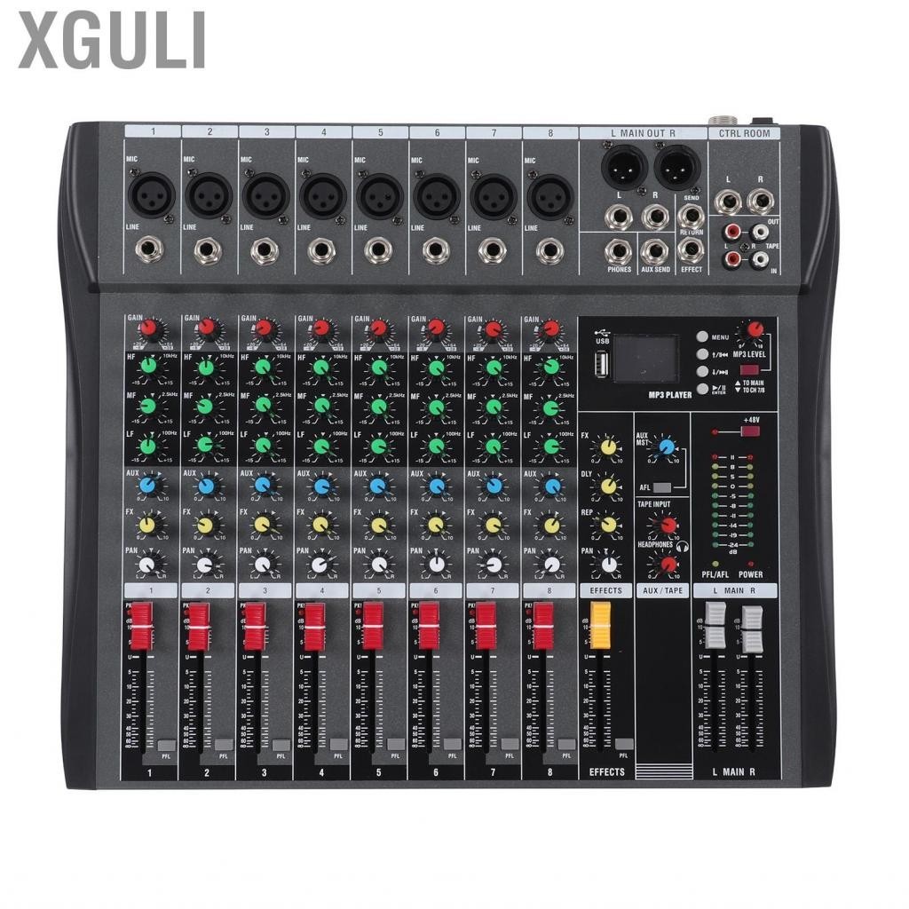Xguli 8 Channel Audio Mixer Power Mixing DJ Amp Sound Board CX4