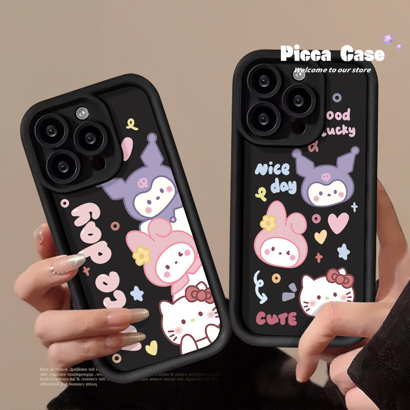 เคสโทรศัพท์มือถือ กันกระแทก ลายการ์ตูนคิตตี้ คุโรมิ เมโลดี้น่ารัก สําหรับ Vivo Y27 Y15 Y17s Y11 Y36 Y27s Y91C Y17 Y51 Y20i Y16 Y20 Y22 Y35 Y12s Y91 Y12i Y21s Y12 Y22s V29 Y33s Y21 Y30 Y31 Y02 V27 V25E