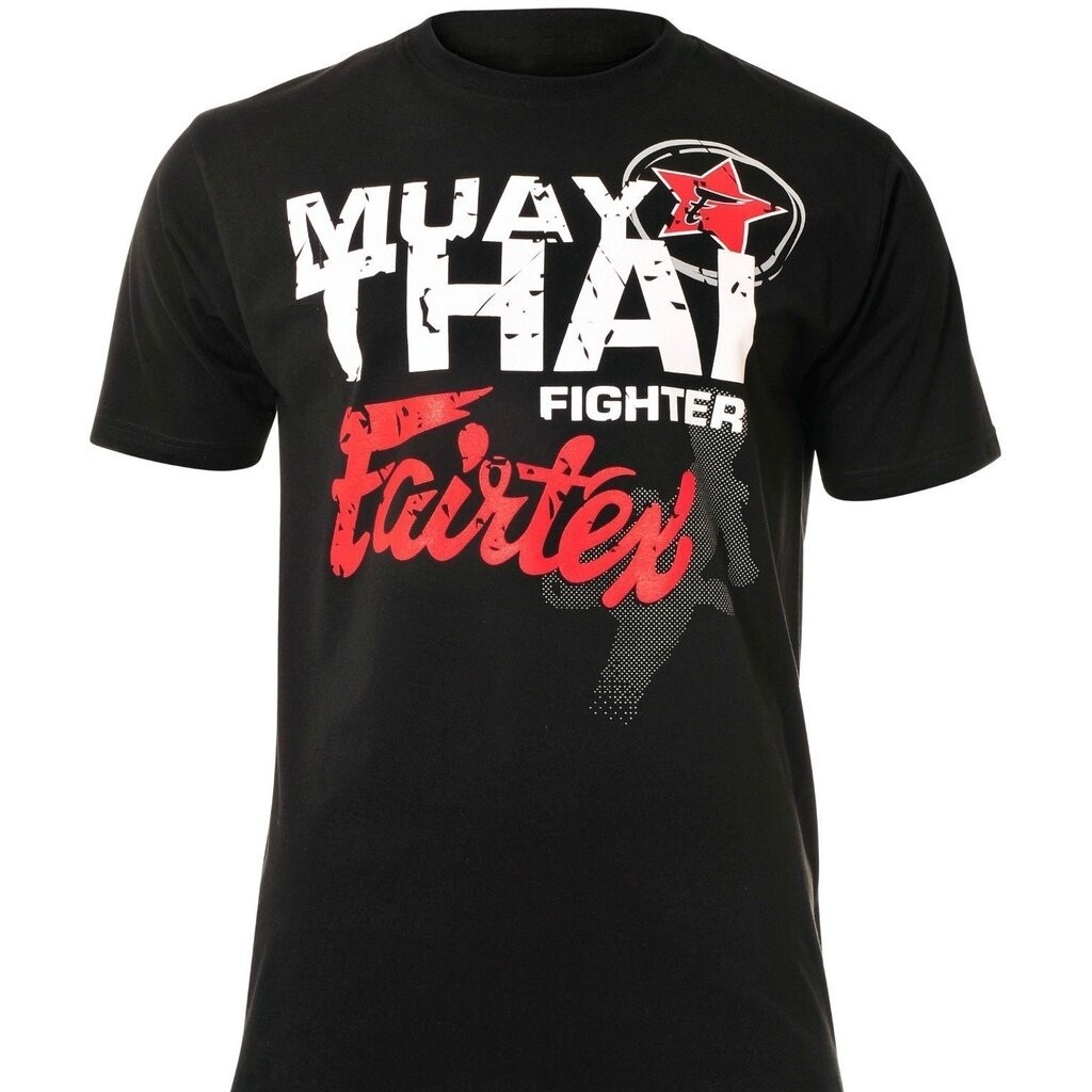 เสื้อยืดแขนสั้นลําลอง คอกลม พิมพ์ลาย Fairtex Muay Thai Fighter สําหรับผู้ชาย S-5XL
