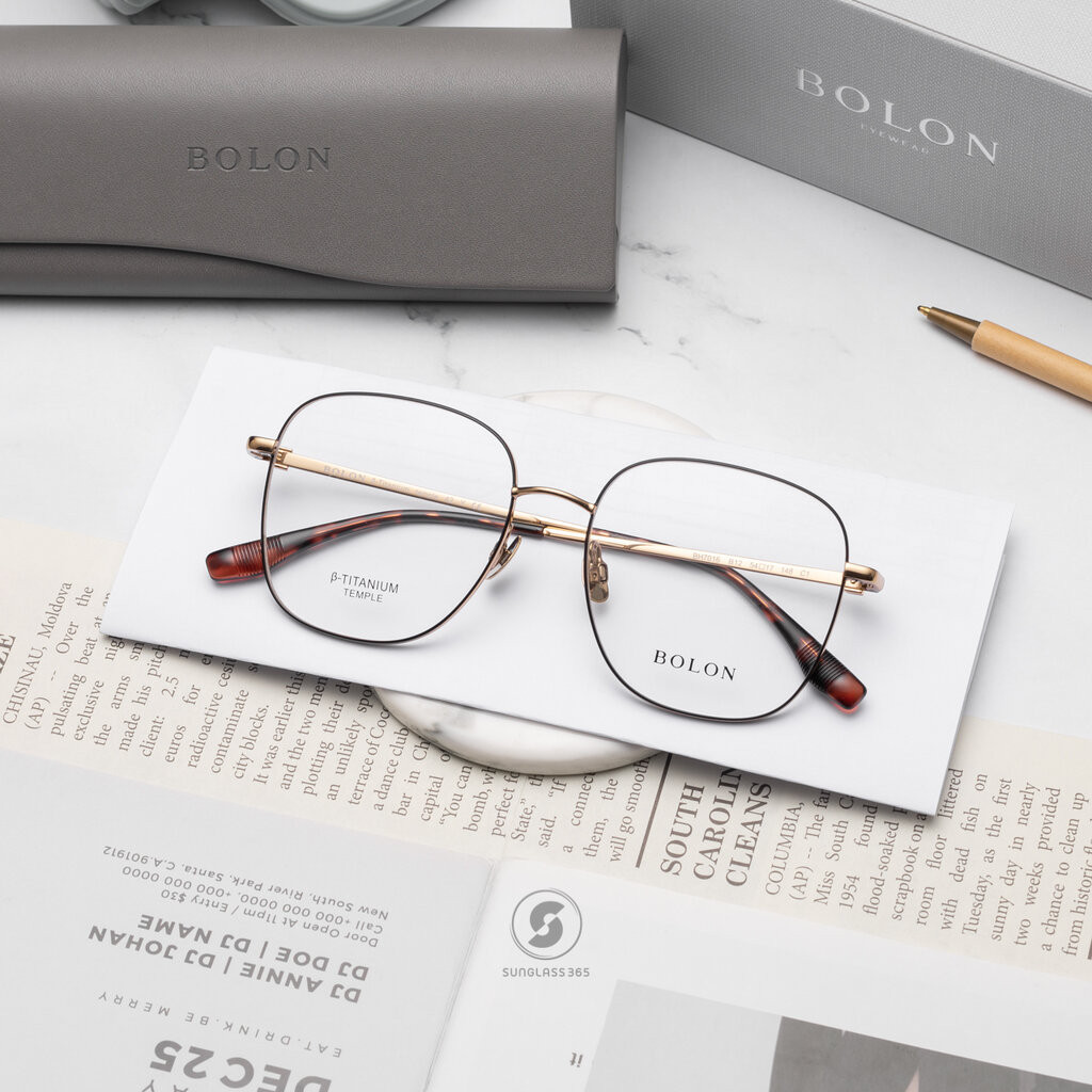 แว่นสายตา BOLON รุ่น BH7016 B12 Gold Matte Black Gold