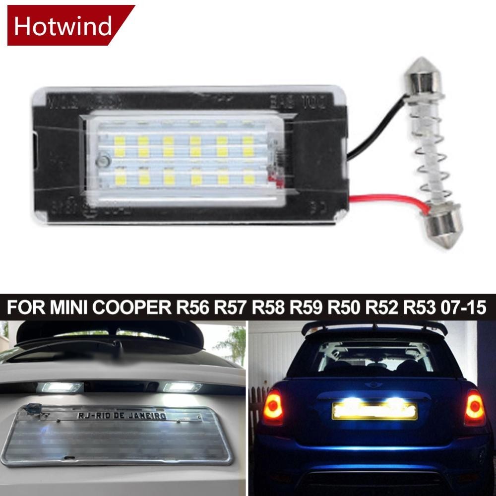 Hotwind หลอดไฟ LED ติดป้ายทะเบียนรถยนต์ แบบเปลี่ยน สําหรับ Mini Cooper R56 R57 R58 R59 R50 R52 R53 0