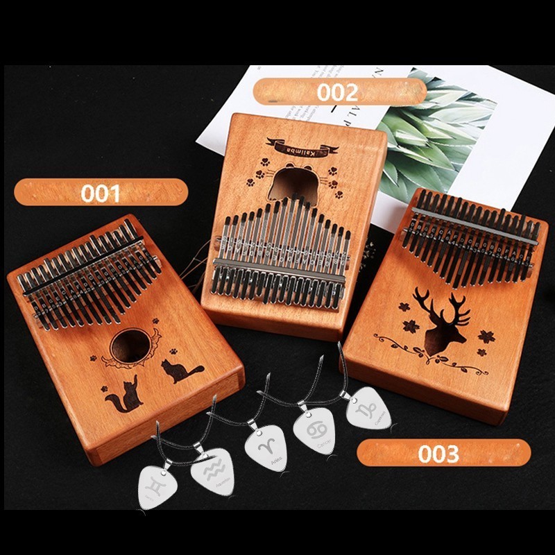Acouway Kalimba เปียโนนิ้วโป้ง 17 คีย์ ไม้มะฮอกกานี 12 ราศี ของขวัญวันเกิด