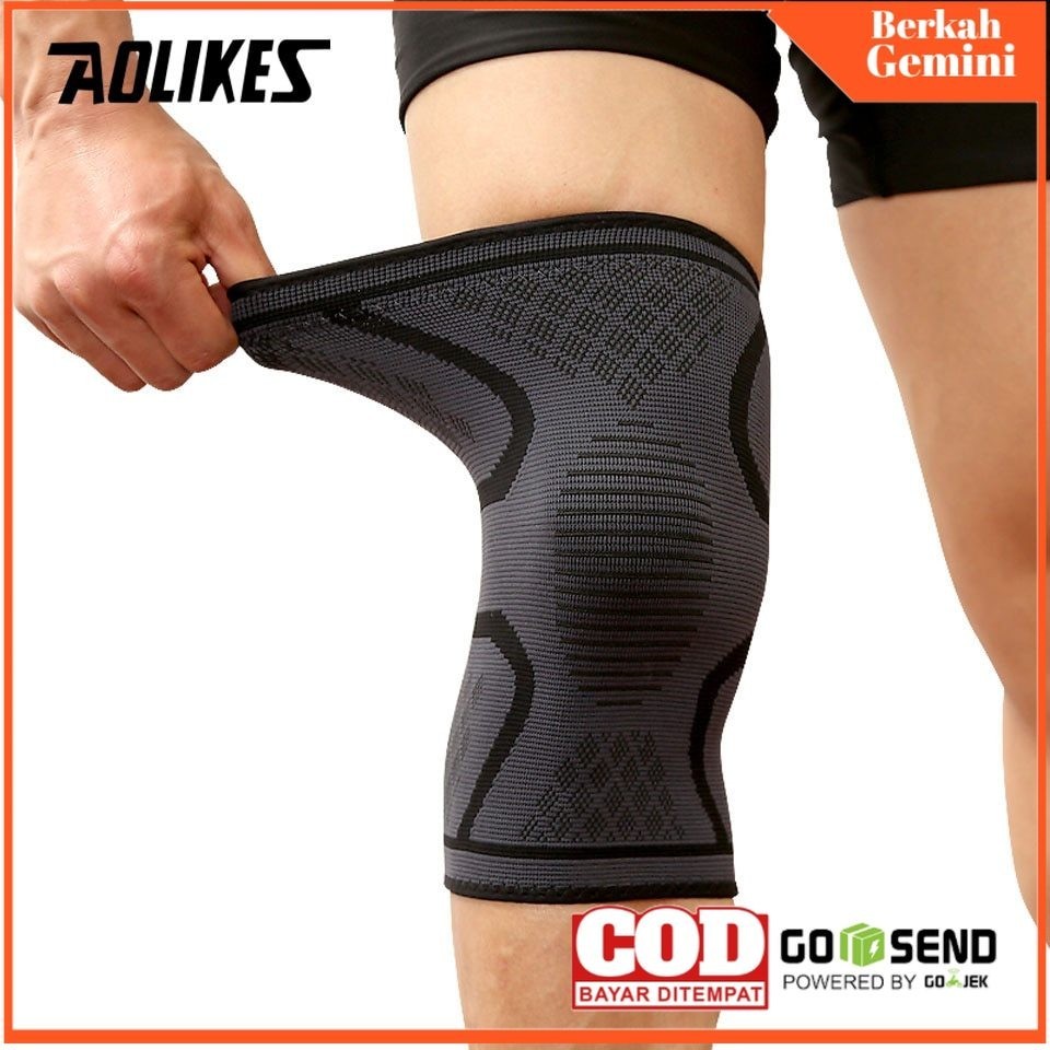 AOLIKES สนับเข่าพยุงเข่า Brace Fitness Gym 1 คู่ l (42-47) - A-7718 - สีดํา - D2HR0EBK