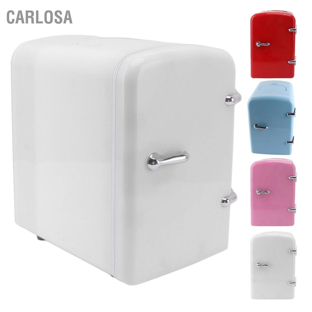 CARLOSA ตู้เย็นขนาดเล็ก 4L แบบพกพา Cooler อุ่นตู้เย็นส่วนบุคคลประกอบด้วย DC12V รถปลั๊กสำหรับ Skin Care เครื่องดื่ม