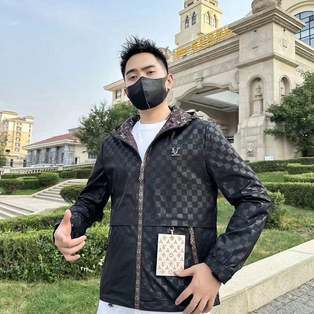 ผู้ชายแฟชั่น High-End Coat หลวม Hooded Jacket Coat