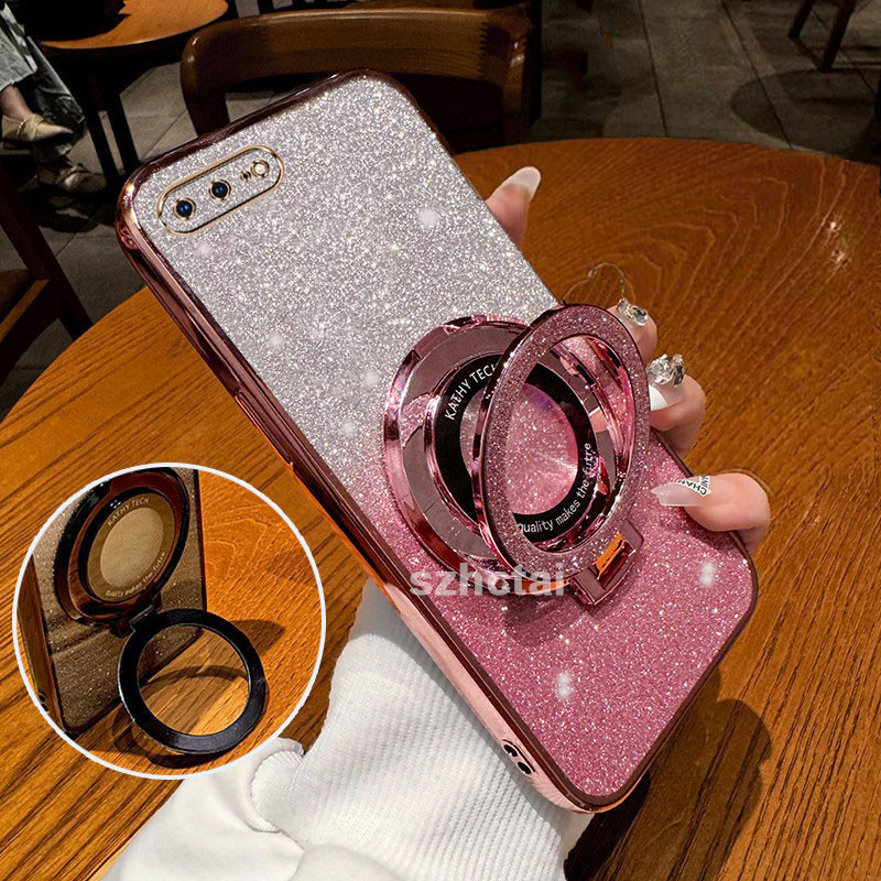 เคส iPhone 7 plus 8 plus 6 plus 6s plus 7 8 6 6s ใหม่ เคสโทรศัพท์มือถือแบบใส แต่งกลิตเตอร์ พร้อมตัวดูดแม่เหล็ก สําหรับ iPhone 7 plus 8 plus 6 plus 6s plus 7 8 6 6s
