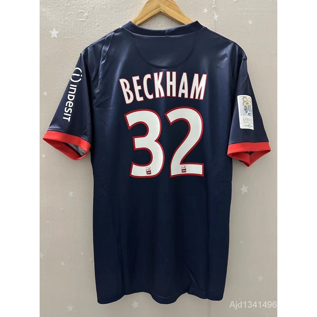 เสื้อกีฬาแขนสั้น ลายทีมชาติฟุตบอล PSG Paris Saint-Germain BECKHAM 13-14 ชุดเหย้า คุณภาพสูง สไตล์เรโทร