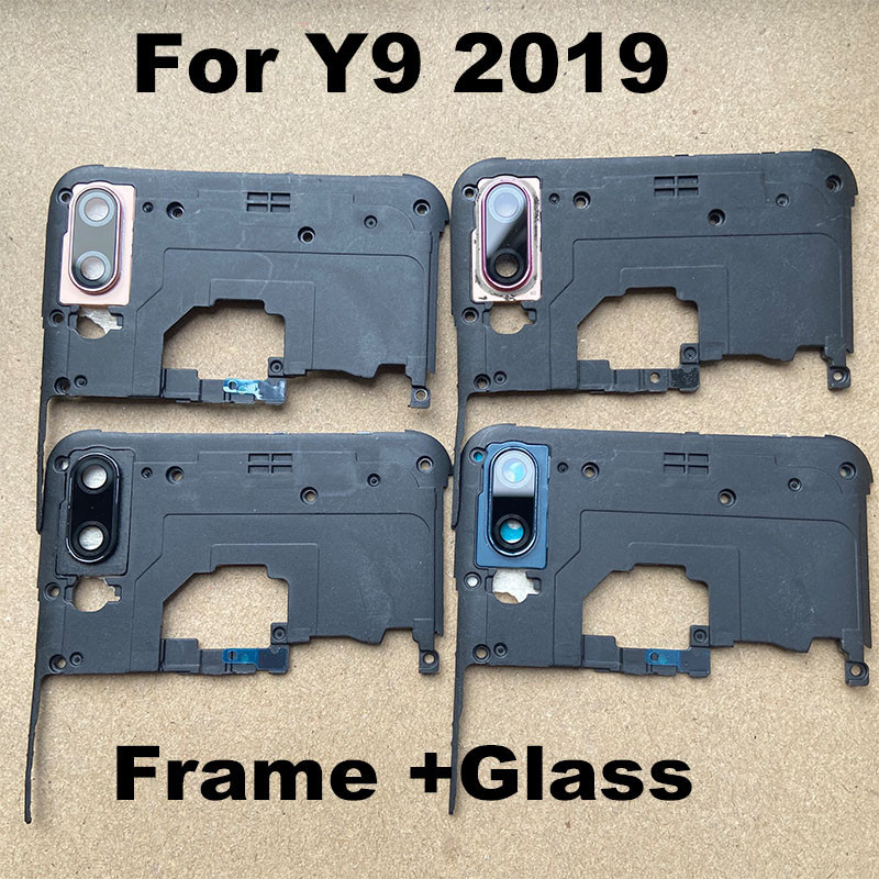 สําหรับ Huawei Y9 2019 เลนส์กล้องด้านหลัง กระจก พร้อมกรอบยึดด้านหลัง ฝาครอบด้านหลัง อะไหล่ซ่อม อะไหล่เปลี่ยน
