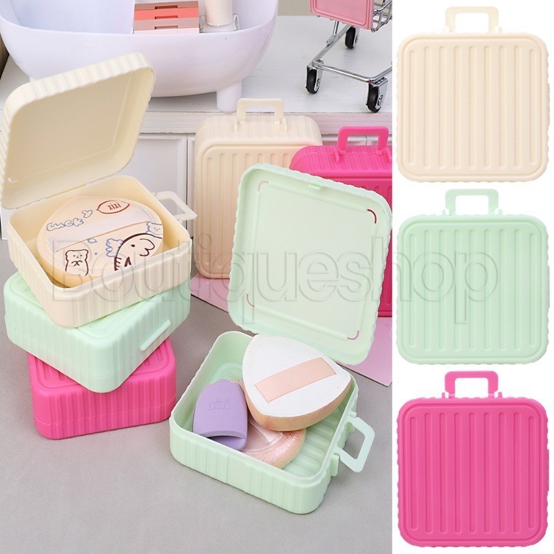 [ Featured ] Beauty Egg Organizer - กล่องเก็บพัฟแป้ง - กล่องใส่ฟองน้ําแต่งหน้า - กันชื้น, กันฝุ่น, พกพา, ระบายอากาศได้ - ภาชนะใส่เครื่องสําอาง - ที่วางพัฟ