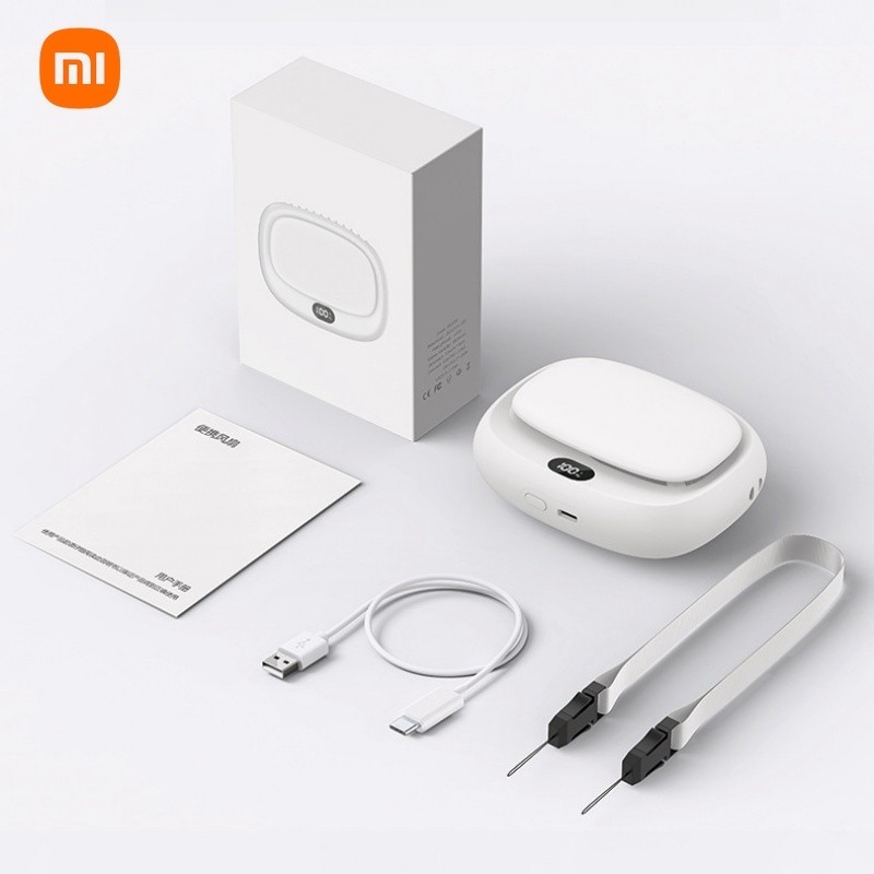 Xiaomi พัดลมแขวนคอ แบบพกพา พัดลมมินิ พร้อมสายคล้อง ปรับได้ ไร้ใบพัด ชาร์จ USB พัดลมระบายความร้อน กีฬา สําหรับเด็ก เดินทาง