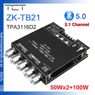 พร้อมส่ง ZK-TB21แอมจิ๋ว บลูทู ธ 5.0 ซับวูฟเฟอร์เครื่องขยายเสียง กำลังขับ 2*50W+ซัพ 100W ซิฟ TPA3116D2 ระบบ 2.1ch