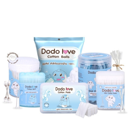 DODOLOVE สำลีก้าน หัวเล็ก หัวใหญ่ ผ้าก๊อซทำความสะอาดช่องปากเด็ก Baby Moby Cotton Buds