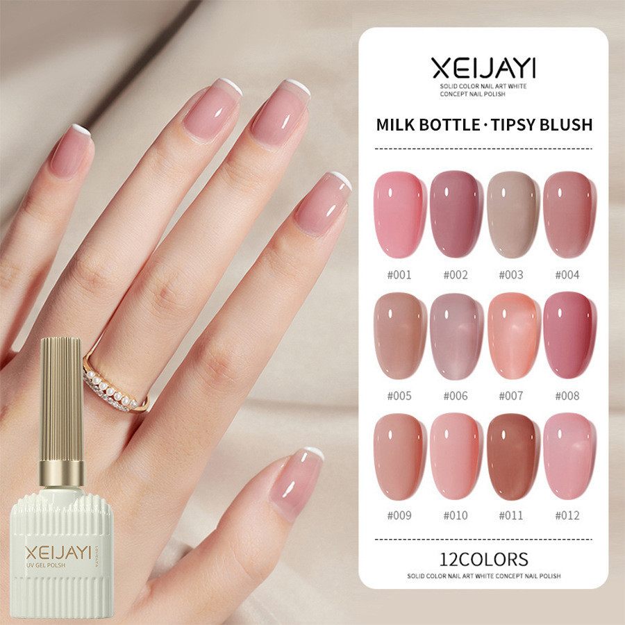 [XEIJAYI] สีสุขภาพดี โทนชมพู สีวุ้นใส สีเจลทาเล็บ สีเจล ขนาด 15 ml เล็บเจล สีเจล