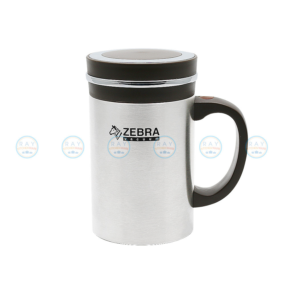 แก้วน้ำ ZEBRA ถ้วยน้ำสุญญากาศ Century 0.45 ลิตร (น้ำตาล,เทา) ตราหัวม้าลาย 112926 แก้วเก็บความเย็น-ความร้อน