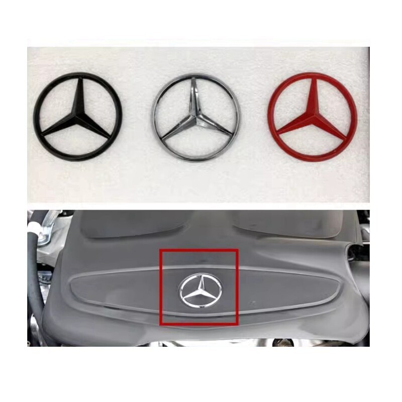 Hys 7 ซม.3D โลหะดัดแปลงรถด้านหน้า Bonnet Hood สติกเกอร์เครื่องยนต์ป้ายสัญลักษณ์สําหรับ Mercedes Benz A Class C Class E Class GLA GLC GLE