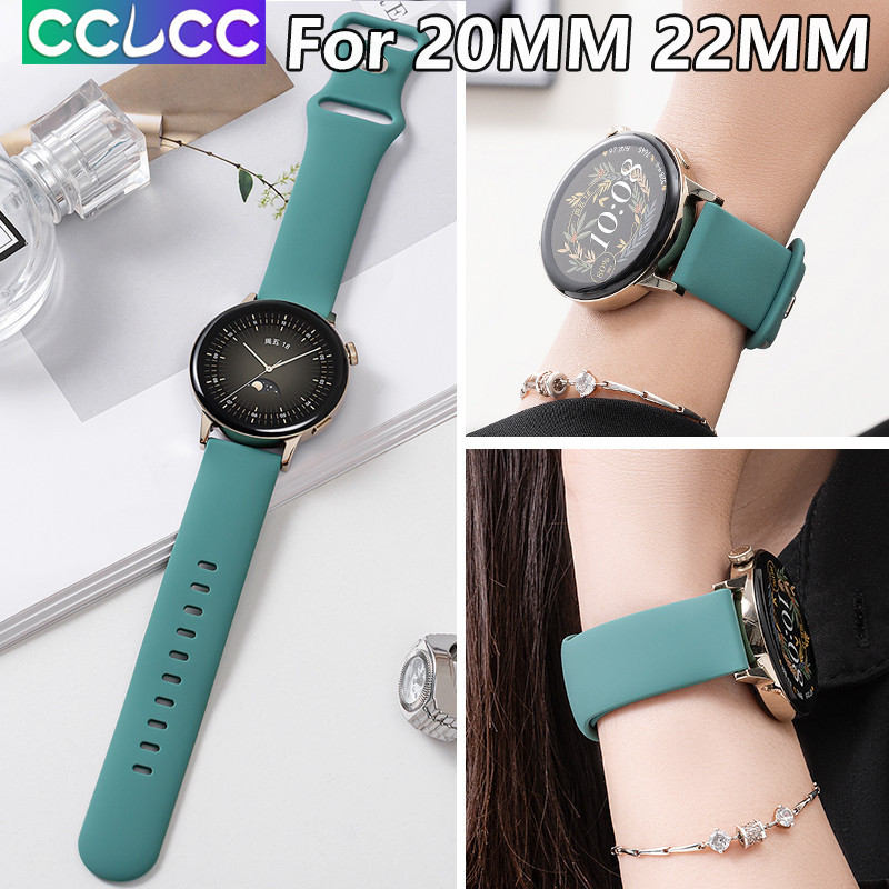 Cclcc สายนาฬิกาข้อมือซิลิโคน TPU แบบนิ่ม กันน้ํา ระบายอากาศ 20 มม. 22 มม. สําหรับ Samsung Galaxy Watch 6 5 4 44 มม. 40 มม. 6 Classic Garmin Forerunner 245 645
