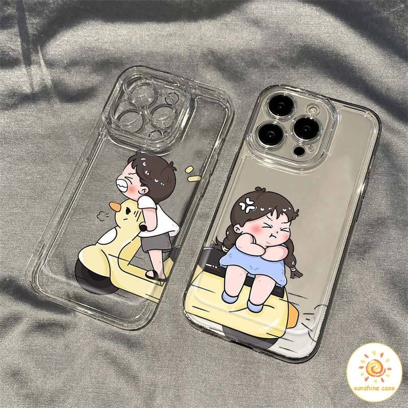 เคสโทรศัพท์มือถือเด็กชายรถไฟฟ้าแบบใส ไอโฟน11 For iPhone12 13 14 15Pro MAX X XS XR XS 7 8Plus SE2020 เคสโทรศัพท์แอปเปิ้ล