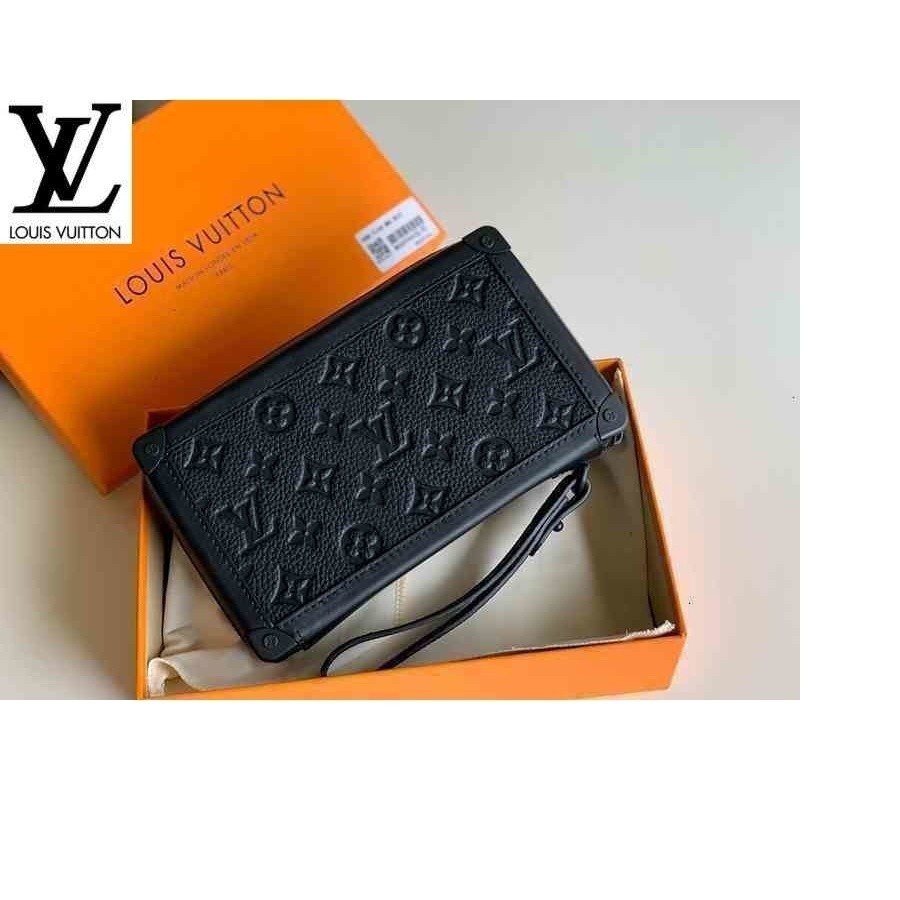 หลุยส์วิตตอง Louis Vuitton กระเป๋า lv รุ่น m68986 pochette soft trunk กระเป๋าคลัทช์ปักลายหนังแท้ เข็มขัดมินิ กระเป๋าสตาง
