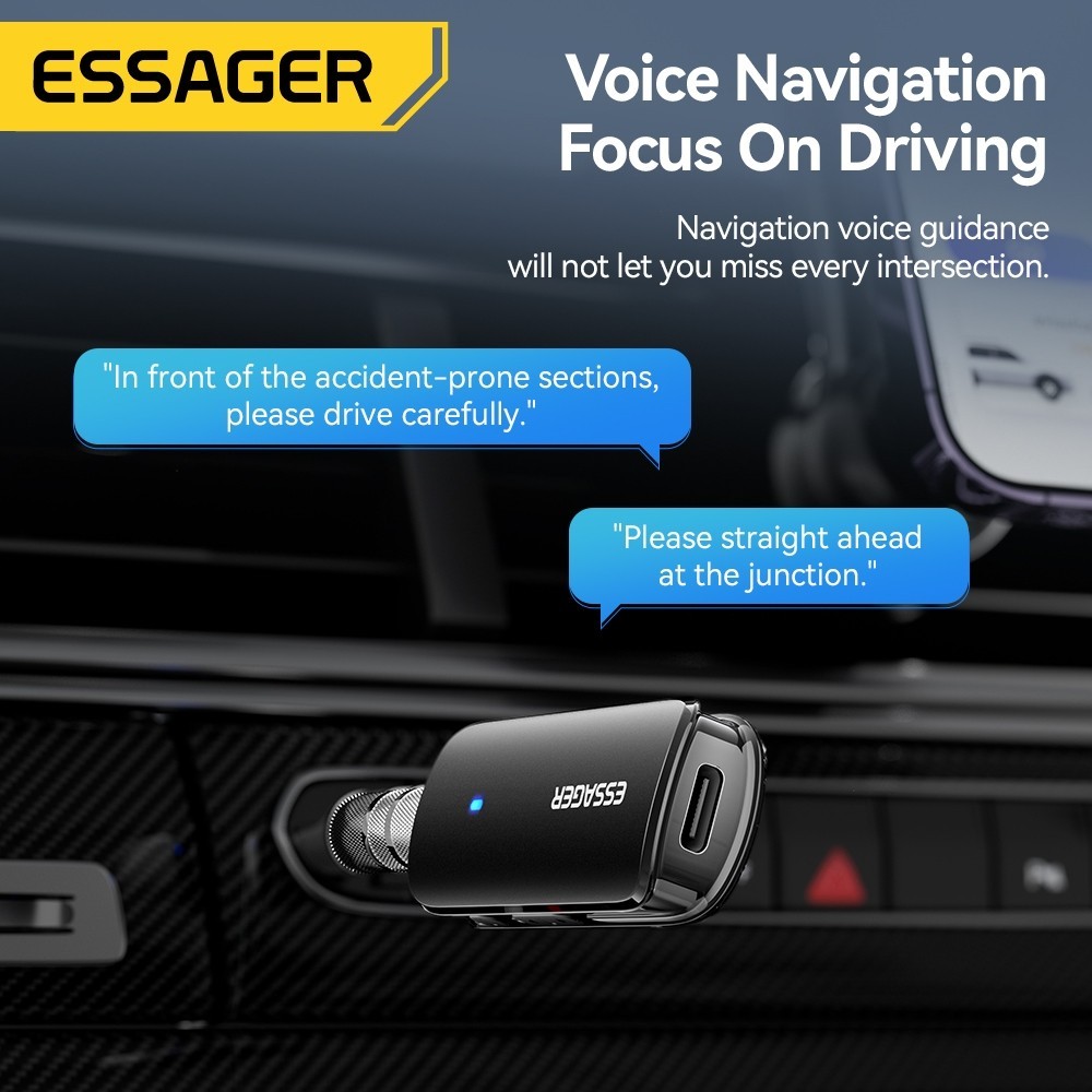 Essager ตัวแปลงบลูทูธ V5.3 Type-C 3.5Mm ช่องบัตร TF สายออดิโอตัวแปลงบลูทูธอเนกประสงค์สำหรับโทรศัพท์แล็ปท็อป