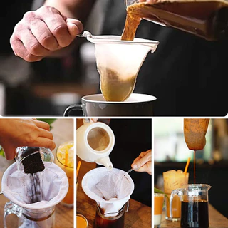 ถุงกรองกาแฟ ถุงชงชา กาแฟ ผ้ากรองชา แบบมีด้ามจับ พร้อมจัดส่ง