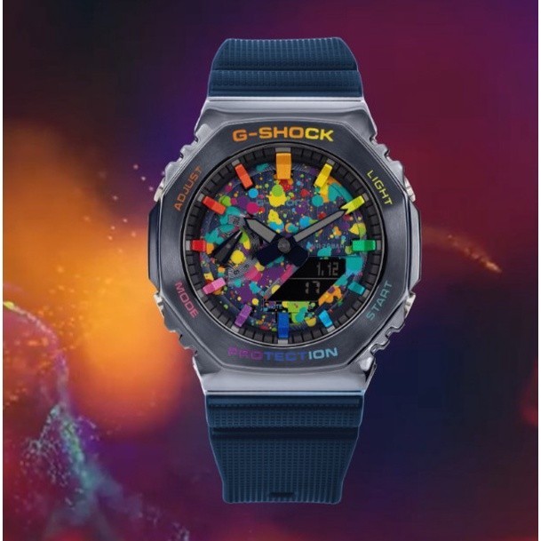 นาฬิกาเหล็ก GM-2100N-2AER ANALOG-DIGITAL AUTO LIGHT BLUE กีฬานาฬิกา unisex สายนาฬิกากันน้ํา p789