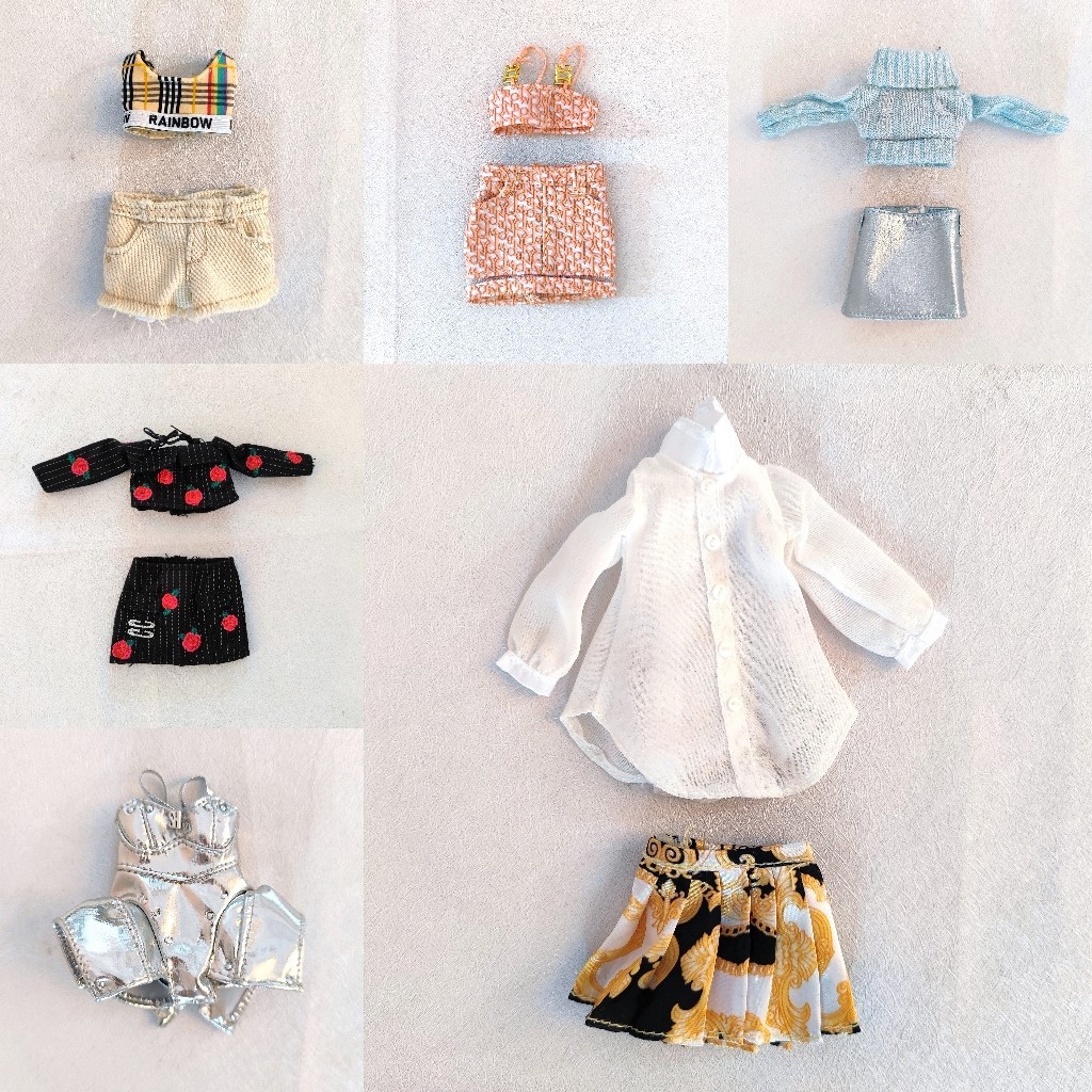 เสื้อผ้าตุ๊กตาบาร์บี้ Blythe ob24 ob22 6 จุด สีรุ้ง อุปกรณ์เสริม สําหรับตุ๊กตาบาร์บี้