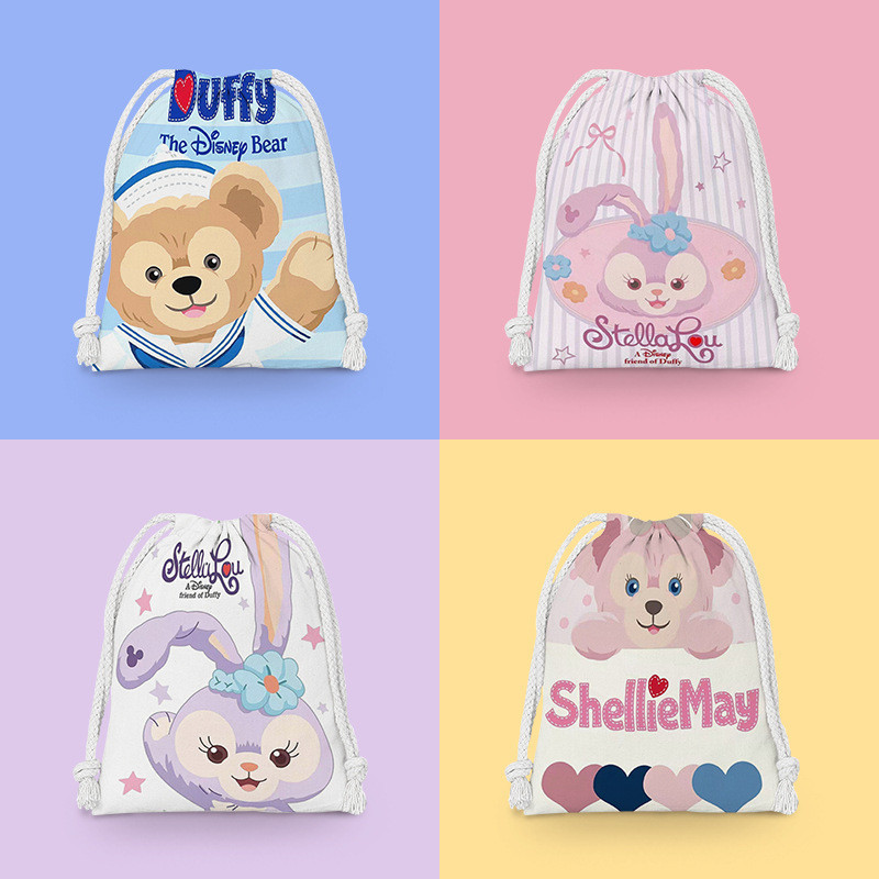 Duffy Bear Drawstring Bag Drawstring Cartoon Small Cloth Bag Student Sundries Storage Bag Cosmetic Bag Portable Toiletry Bag