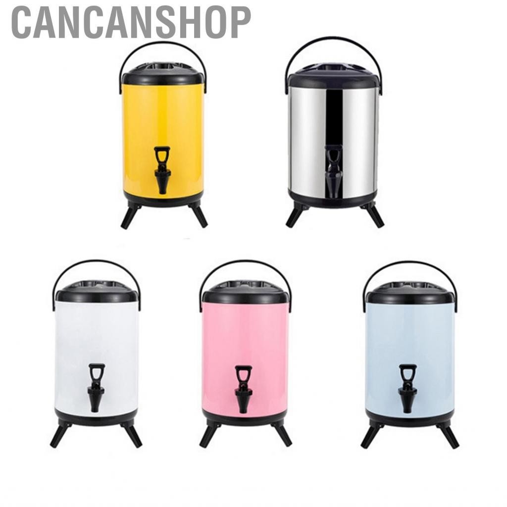 Cancanshop Insulated Hot and Cold Beverage Dispenser Bucket Stainless Steel with Spigot for Milk Tea