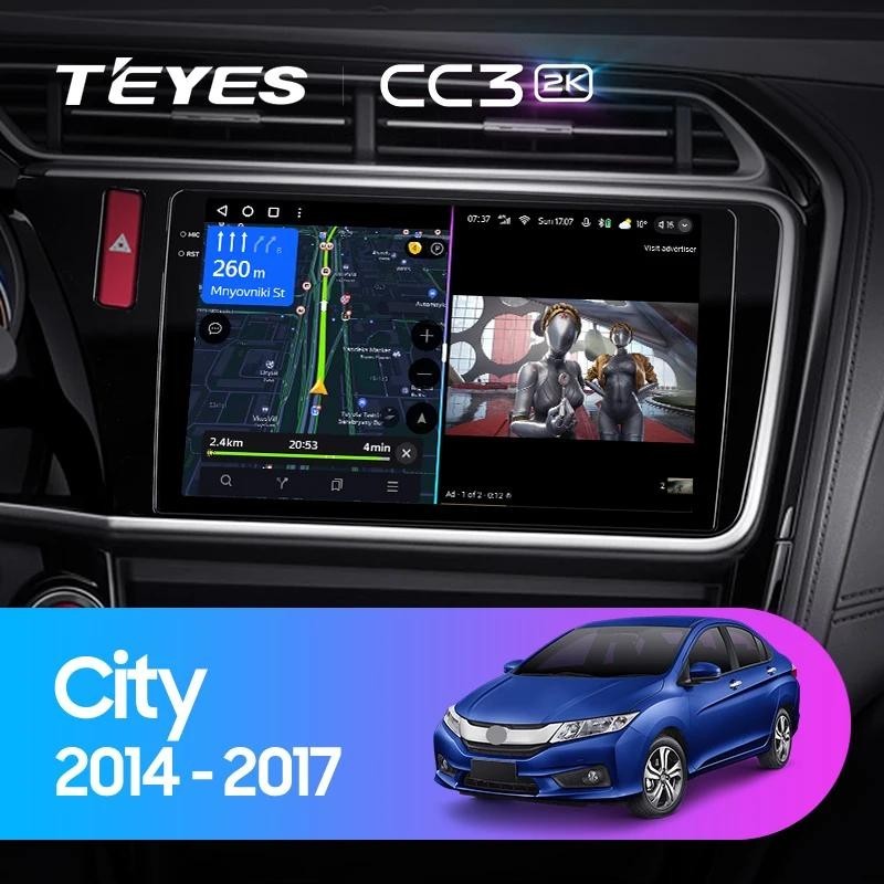 Teyes CC3L CC3 2K เครื่องเล่นมัลติมีเดีย วิทยุ ระบบนําทาง GPS Android 10 No 2din 2 din สําหรับรถยนต์ Honda City 2014-2017