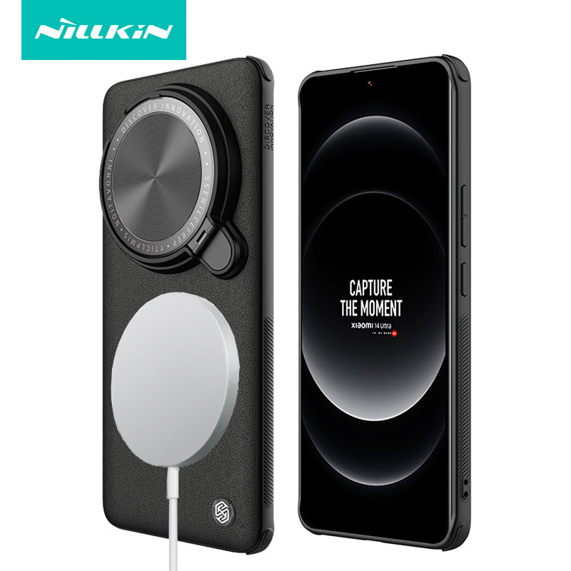 สําหรับ Xiaomi Mi 14 Ultra Case Nillkin CamShield Prop หนัง + PC + TPU กล้องเลนส์ขาตั้งดูด