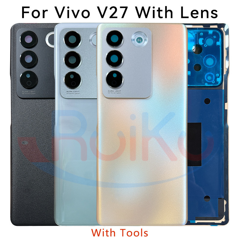สําหรับ Vivo V27 ฝาครอบแบตเตอรี่ประตูด้านหลังด้านหลังสําหรับ vivo v27 V2231 V2246 แบตเตอรี่อะไหล่เปล