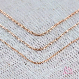 สร้อยเปล่า สแตนเลส Pretty Moment ขนาด 0.5 mm 1 mm 1.5 mm ไม่ดำ ไม่ลอก สีเงิน สีพิ้งโกล สีทอง แข็งแรง ทนทาน ปรับระดับ