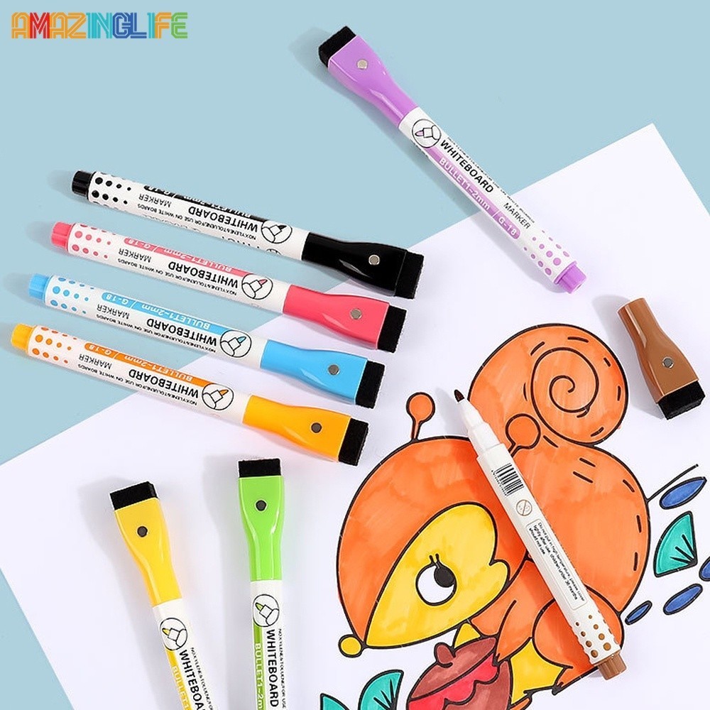 [เลือกยอดนิยม] ปากกามาร์กเกอร์แม่เหล็ก ลบได้ 8 สี สําหรับวาดภาพ วาดภาพ