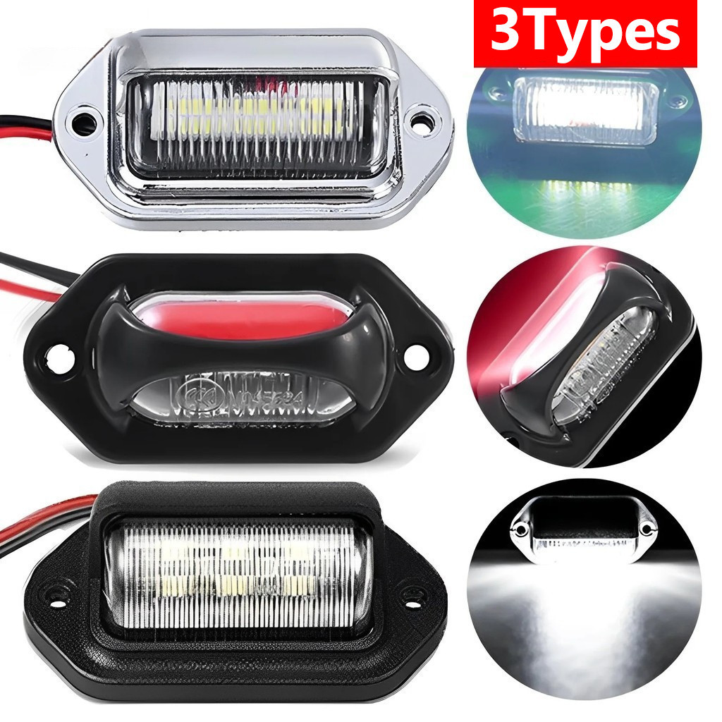 หลอดไฟ LED 6 ดวง สว่างมาก พร้อมสกรู สีขาว สําหรับติดป้ายทะเบียนรถยนต์ SUV รถบรรทุก