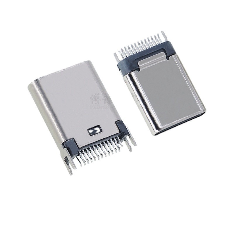 ซ็อกเก็ตไม้อัด Usb3.1 TYPE-c ตัวผู้ 24P ตัวเมีย สองทาง ขั้วลบ 24P ตัวผู้ 4P ความเร็วสูง