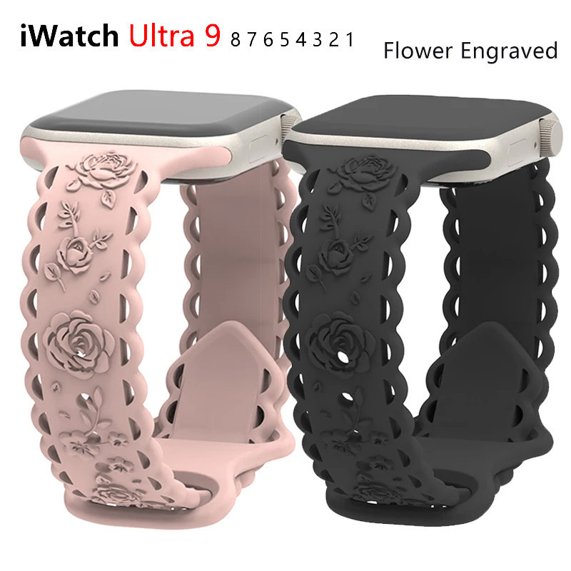 สายนาฬิกาข้อมือซิลิโคน สําหรับ Apple Watch Ultra 2 49 มม. 44 มม. 40 มม. 41 มม. 45 มม. 42 มม. IWatch Series 9 8 7 6 SE 5 4 3