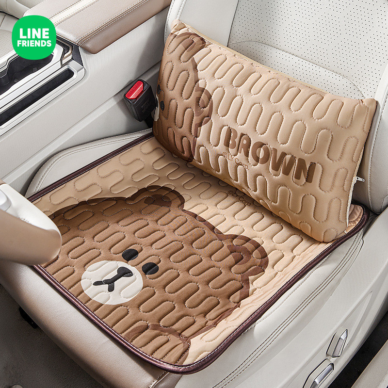 Line Friends เบาะรองเอวยางพารา ลายการ์ตูน ใส่สบาย สําหรับรถยนต์