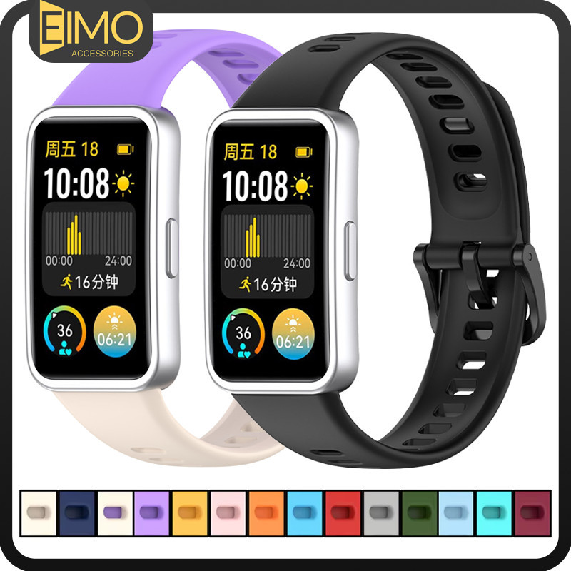 สายยางนุ่มแบบสปอร์ต for Huawei Band 10/9/8 NFC สมาร์ทนาฬิกาซิลิโคนสายคล้องคอสายอุปกรณ์เสริม for Huawei Band 10/9/8