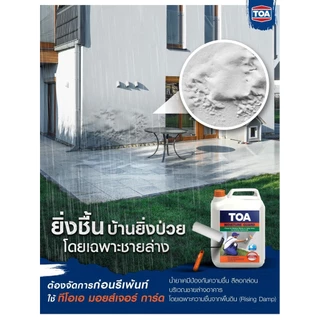 น้ำยาป้องกันความชื้น TOA Moisture Guard มอยส์เจอร์ การ์ด (5 ลิตร) กันความชื้นชายล่าง สูตรน้ำสีขาว