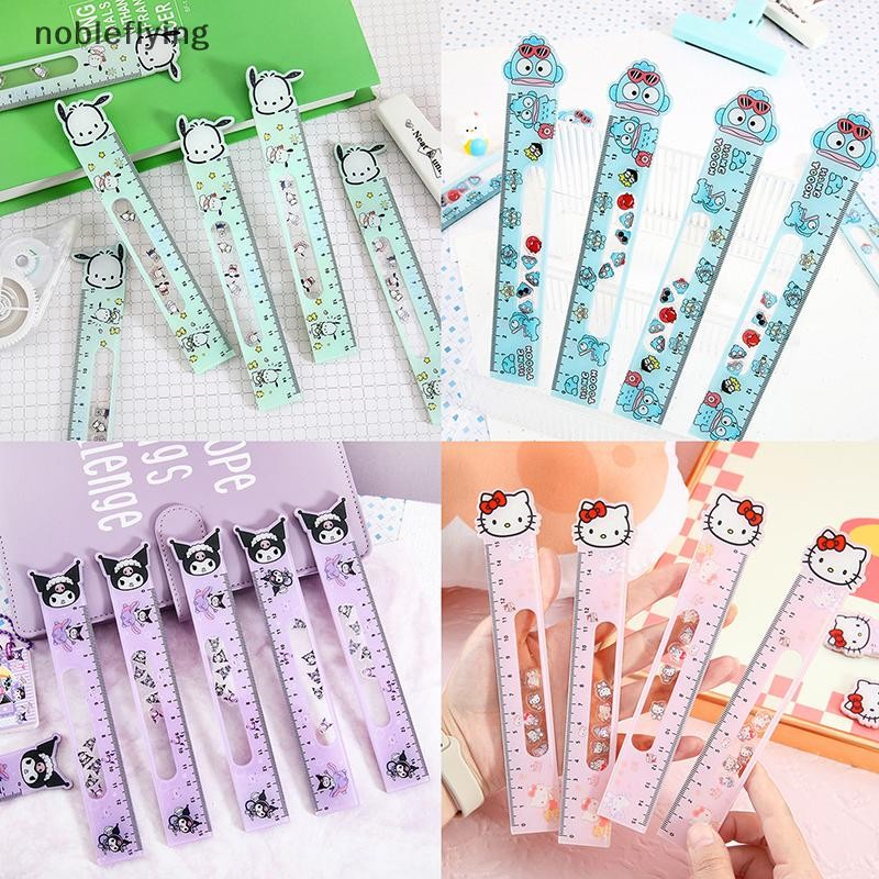 Nf 1 ชิ้นอะคริลิคไม้บรรทัดการ์ตูน Shaker ไม้บรรทัดวาดเครื่องมือบุ๊คมาร์คเครื่องเขียนของขวัญนักเรียน nobleflying